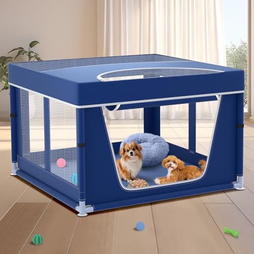 Blue Puppy Playpen with Top Cover G5289