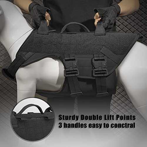 Tactical Dog Harness K9 Dog Training Vest Adjustable Padded MOLLE Vests M175329