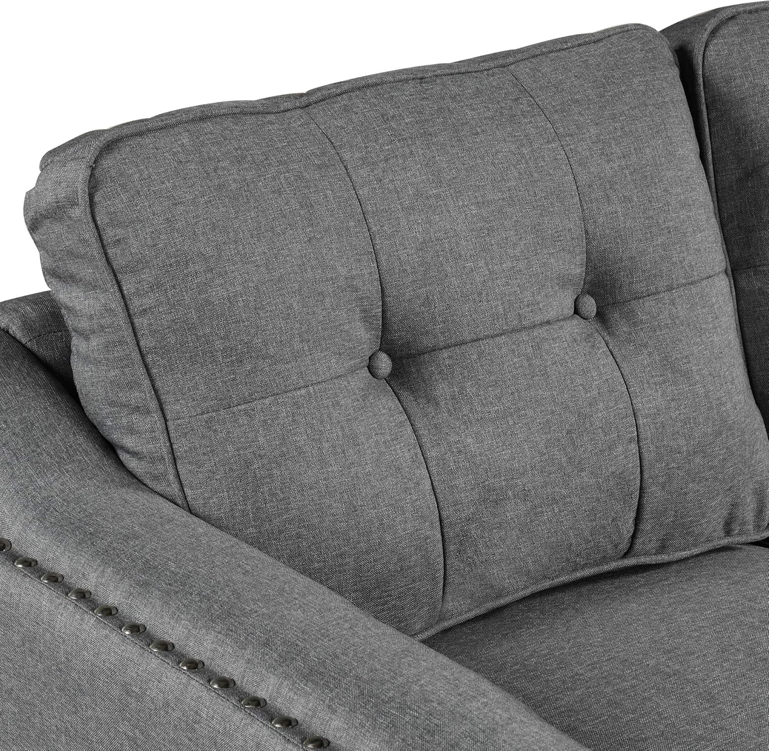 Retro Gray Linen Fabric 3 Piece Sofa Set Q666