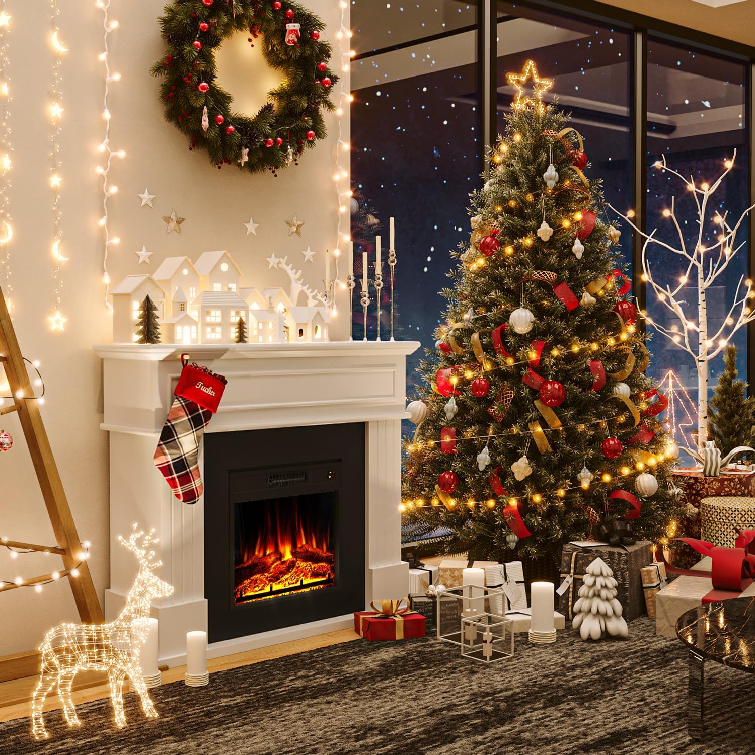 43" Electric Fireplace Mantel with Heater S257271