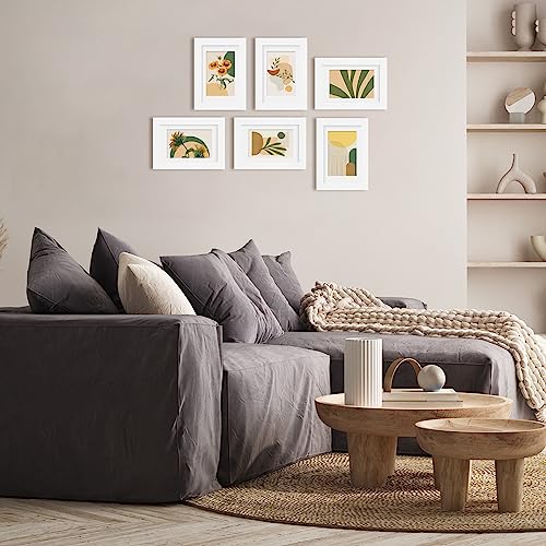 White 8x10 Picture Frames Set of 6 Solid Wood Plexiglass R4837
