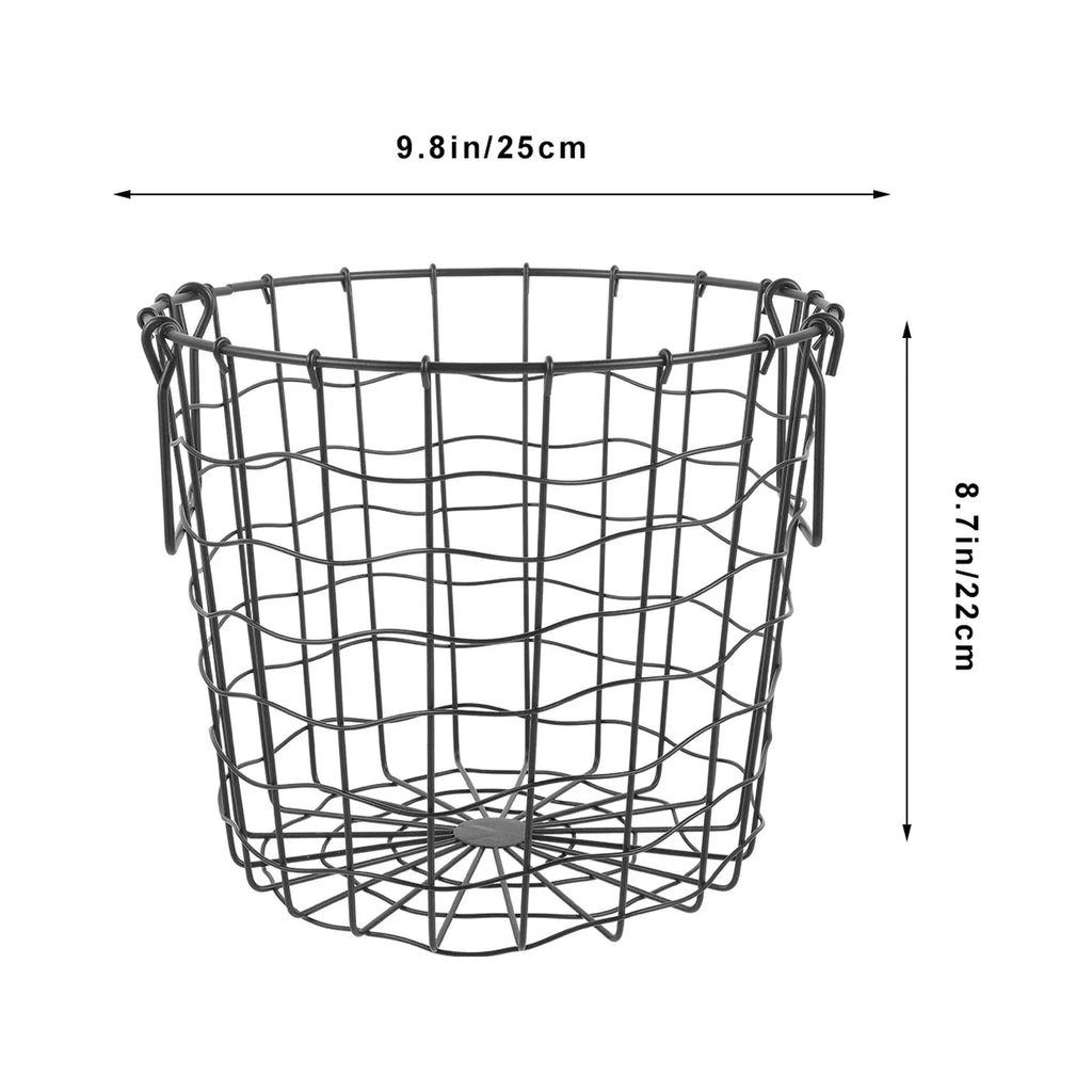 Round Iron Firewood Storage Basket (black) A812726