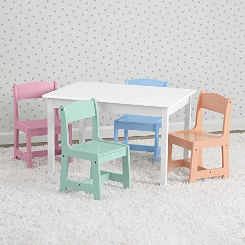 White Table with 4 Chairs L361524