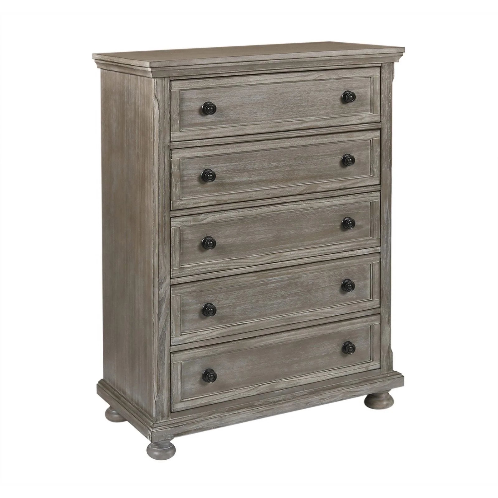 4PC Wood Twin Bedroom Set with Chest in Pewter P45575