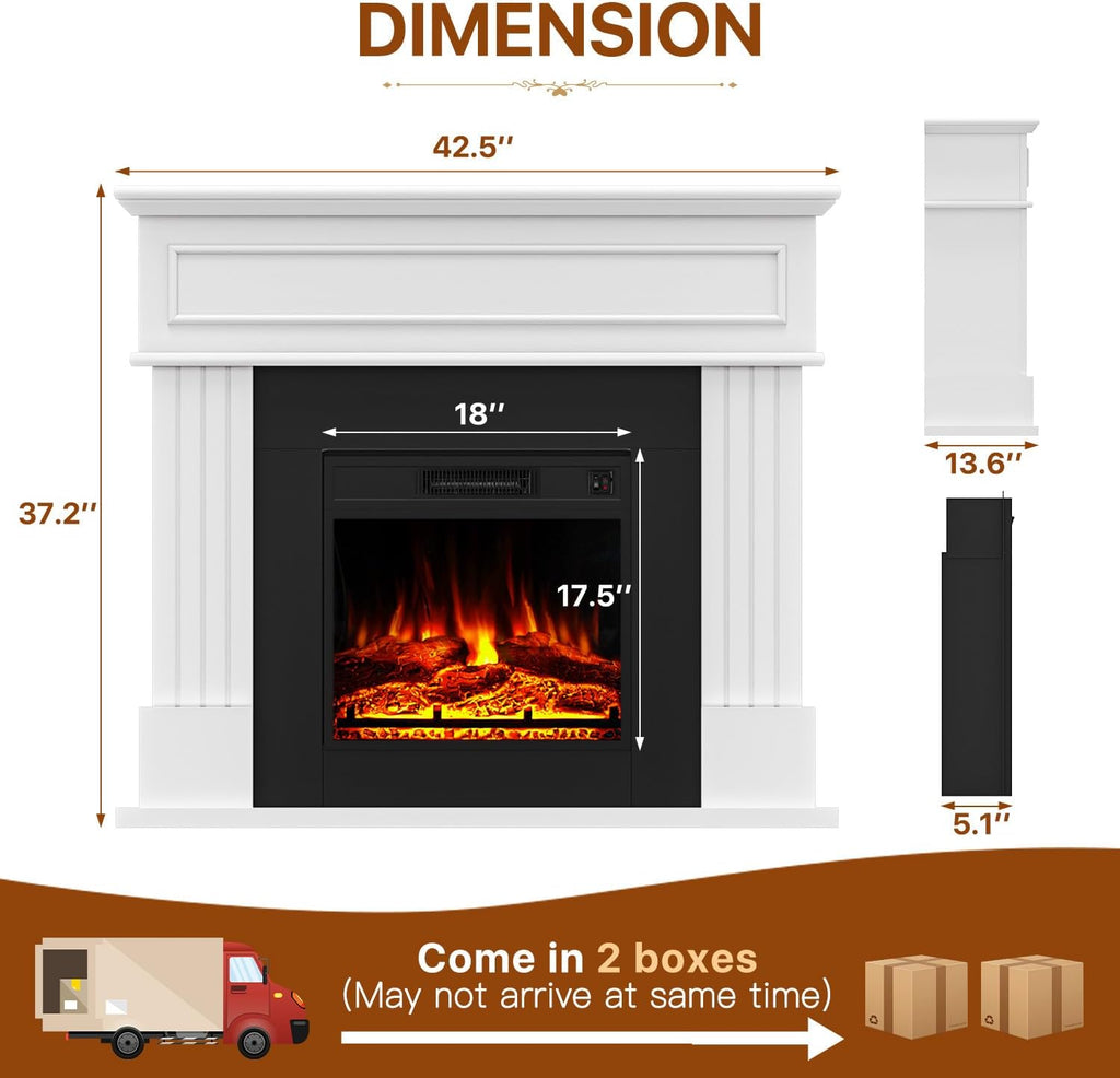 43" Electric Fireplace Mantel with Heater S257271