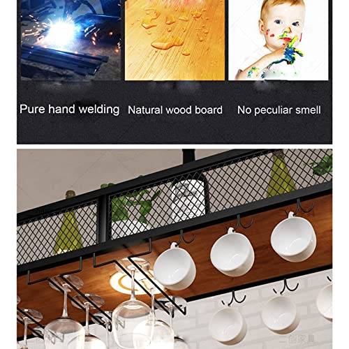 Hanging Wine Rack, 1-layer Wrought Iron Shelving P8520