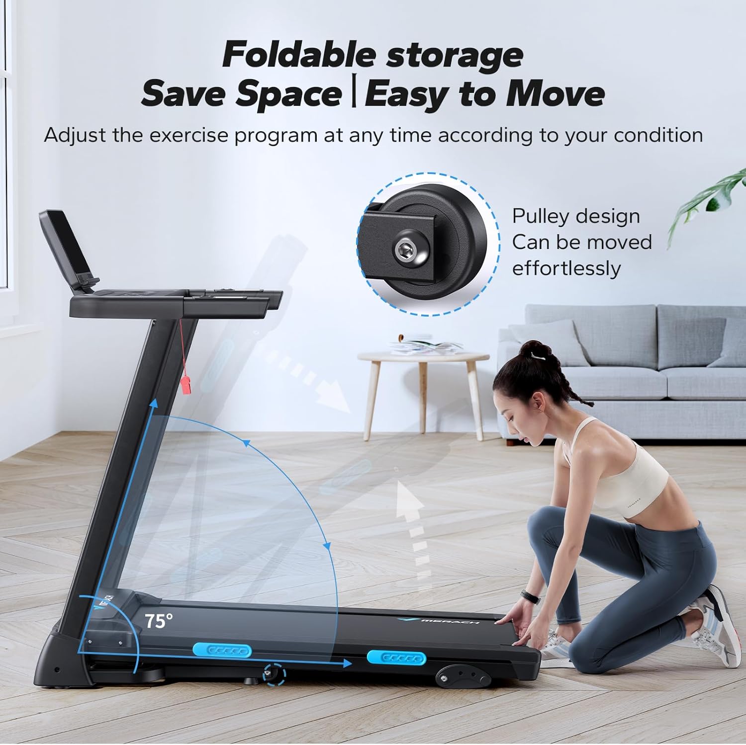 Foldable 2 in 1 Treadmill with 6% Incline P78455