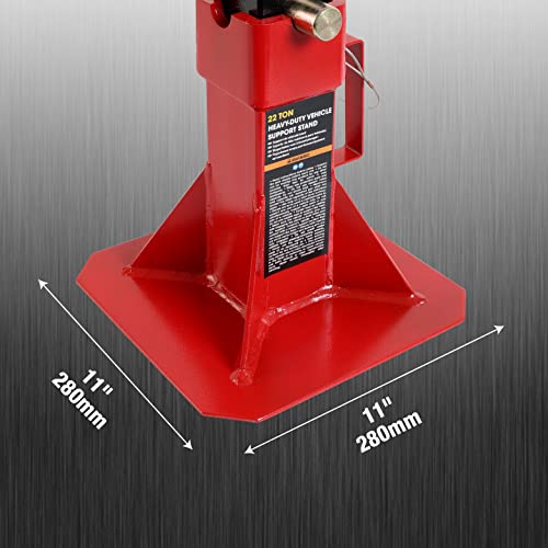 12 Ton Heavy Duty Pin Style Adjustable Height Automotive Jack Stands, Red, 1 Pair N27511