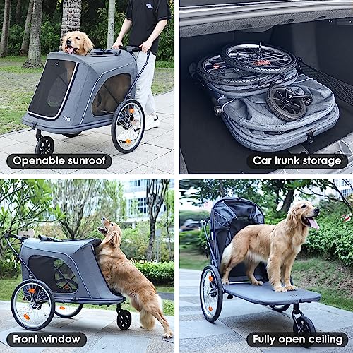 Extra Large Foldable Pet Stroller, Black P625