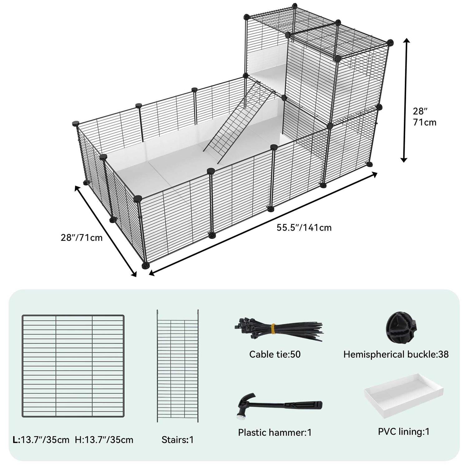 Guinea Pig Cage with Waterproof Plastic Liner I5826