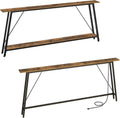 78.7" Console Table and 5.9" Skinny Console Table with Power Outlets Bundle D37646