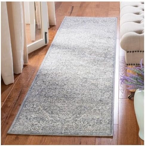 Light Grey & Ivory Runner Rug L504