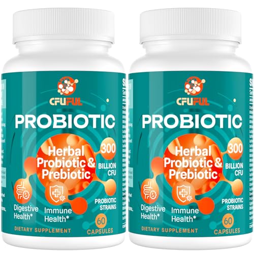 300 Billion CFU 24 Strains Probiotic with 15 Organic Herbs Prebiotics Blend O596