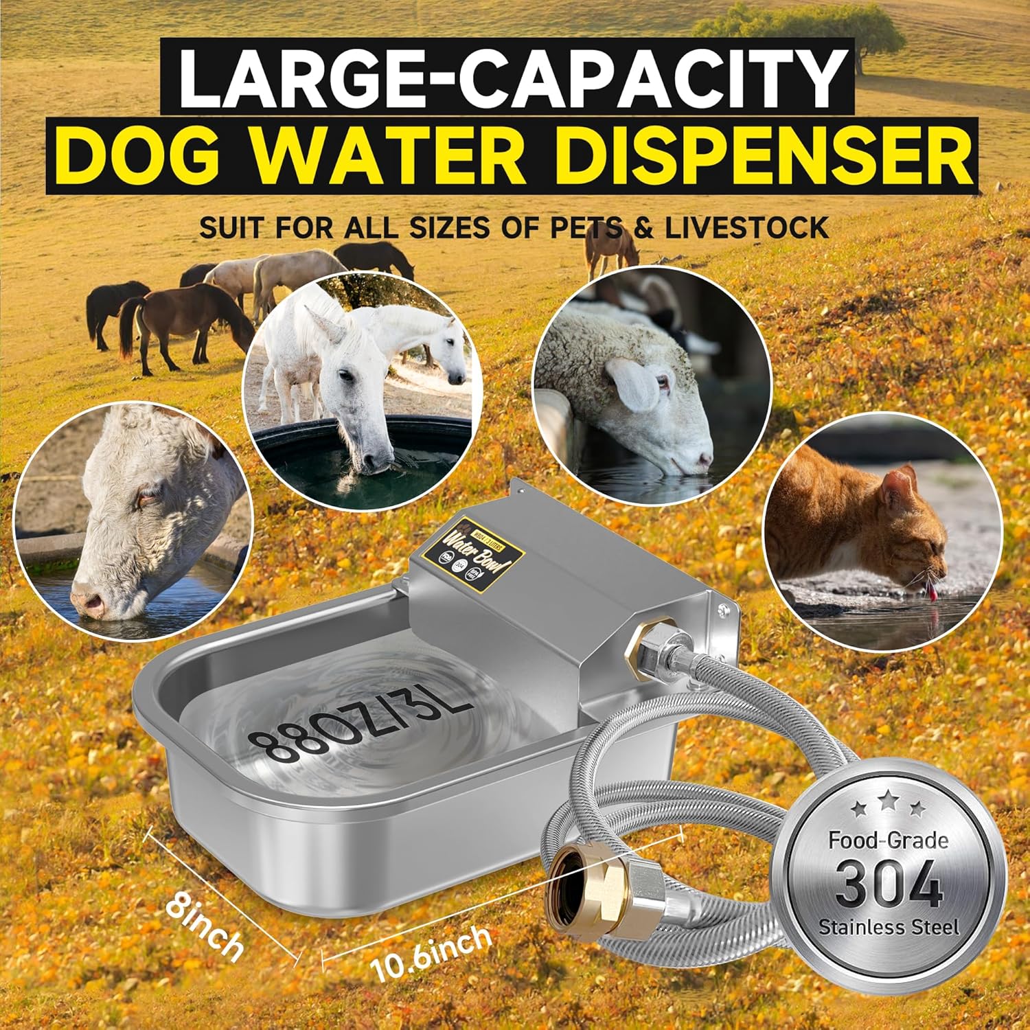88oz 304 Stainless Steel Automatic Water Dispenser B12304