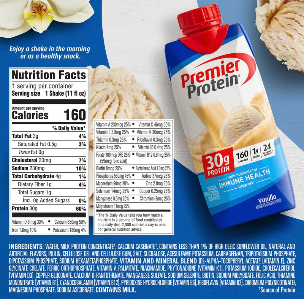 Strawberry Cream, Chocolate, and Vanilla Variety 11 Fl oz 12pk Protein Shake N5823