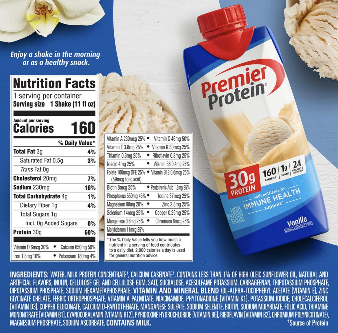 Strawberry Cream, Chocolate, and Vanilla Variety 11 Fl oz 12pk Protein Shake N5823