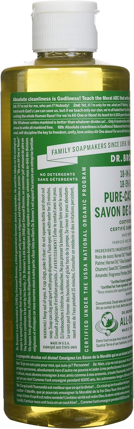 18-in-1 Hemp Almond Pure-Castile Liquid Soap, 1 Pound V1459
