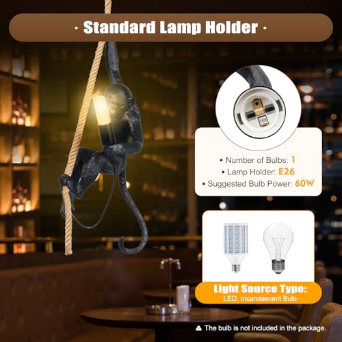 Gold Resin Hemp Rope Pendant Light L459949