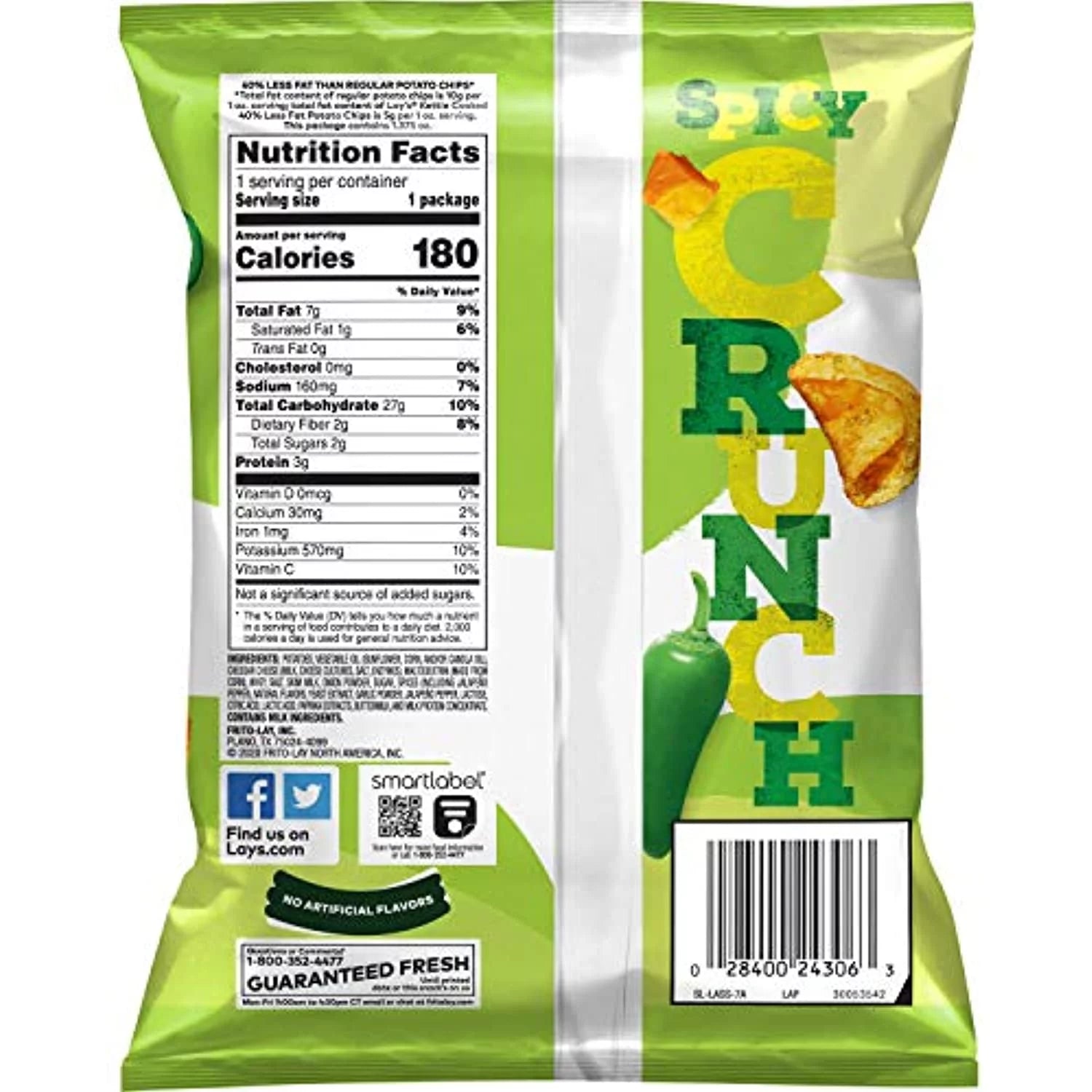 1.375 Ounce Pack Of 64 Jalapeño Cheddar Flavored Potato Chips R700612