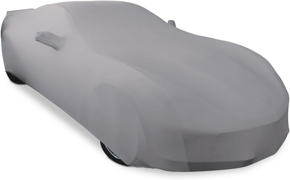 Dark Red Satin Stretch Indoor Car Cover D568