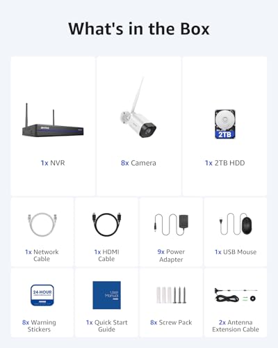 16CH 4K Security NVR with 4Pcs 3MP Outdoor Cameras R257