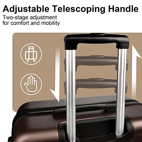 3 Piece Hardshell Expandable ABS Luggage Set with Spinner Wheels and TSA Lock 20in/24in/28in Cement Grey R286