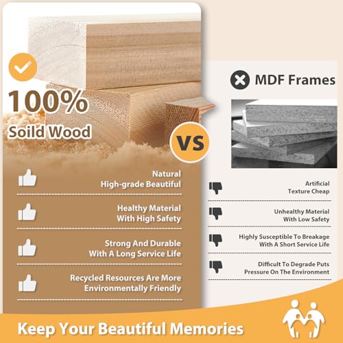 White 8x10 Picture Frames Set of 6 Solid Wood Plexiglass R4837