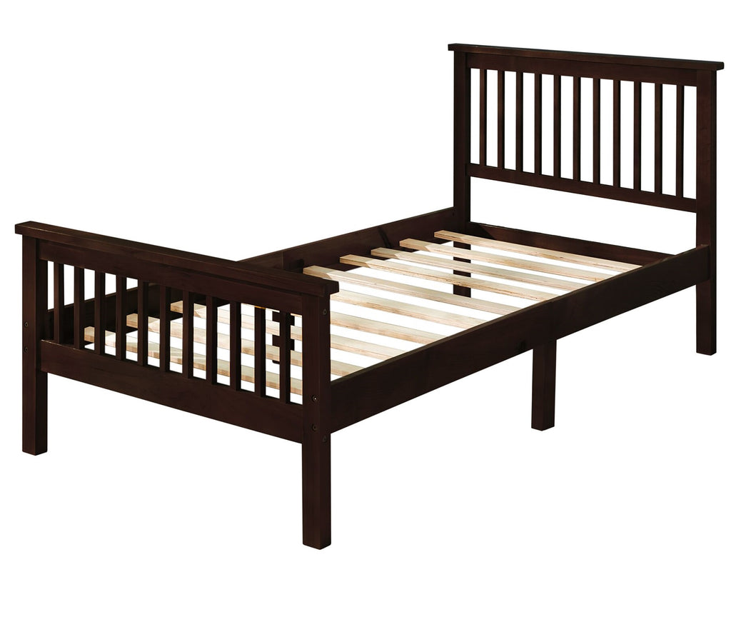 Twin Wood Platform Bed Frame with Headboard and Footboard I5188