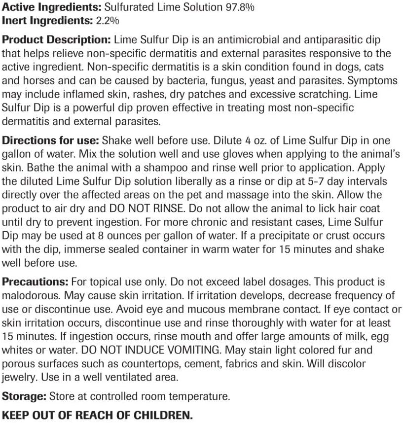 Lime Sulfur Dip Concentrated Solution Gallon P2153