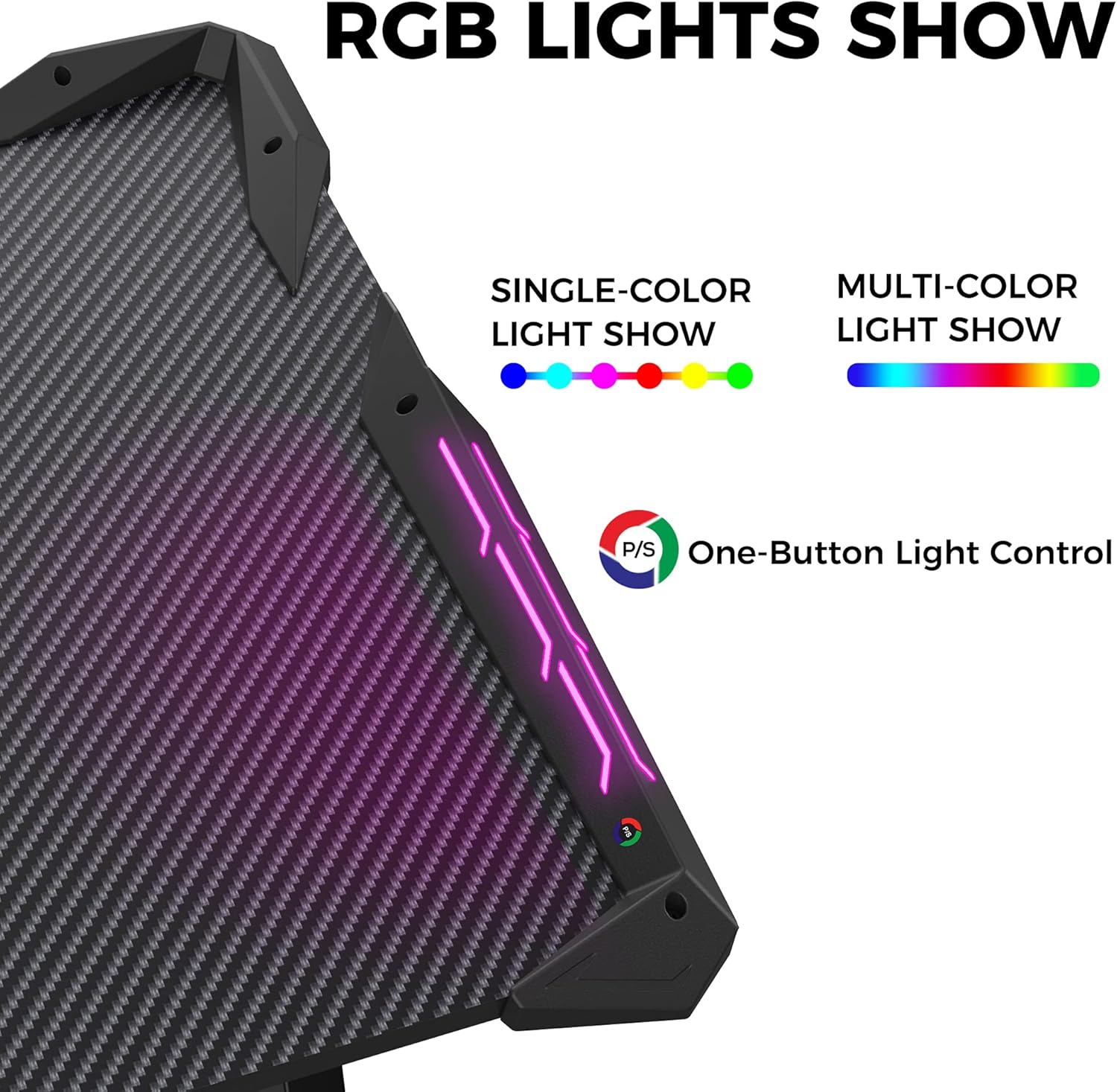 60 inch Z Shaped Gaming Desk with RGB LED Lights Z1896