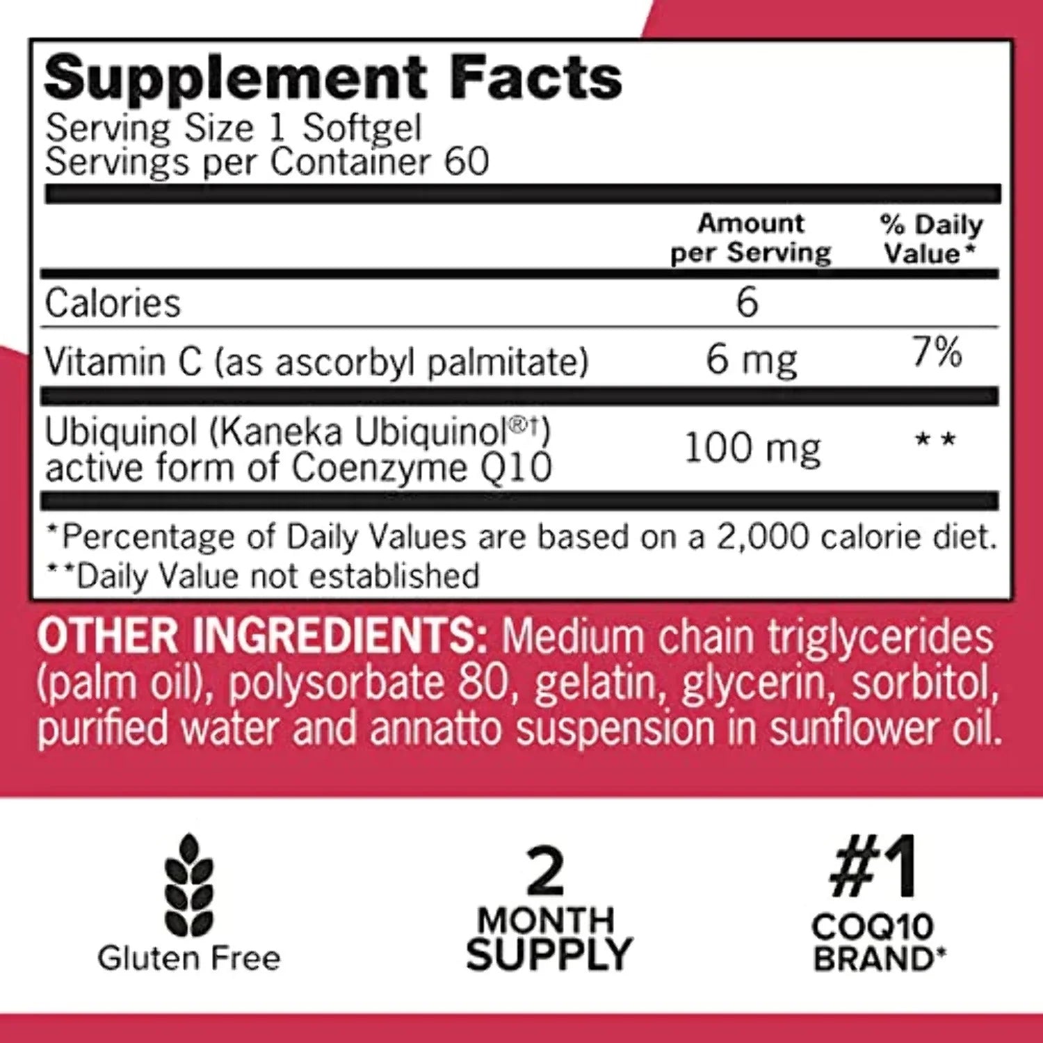 100mg CoQ10 Softgels, 60 Count P53176