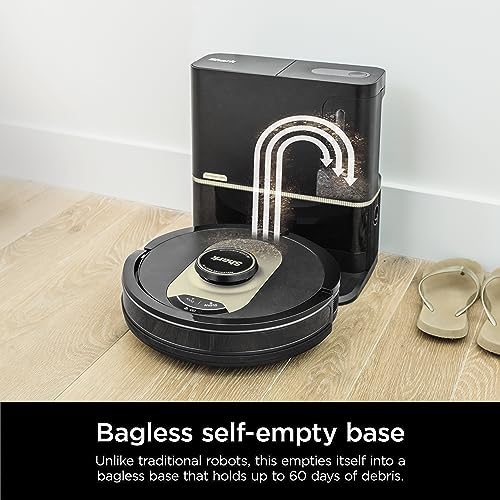 Black AI Robot Vacuum with Self-Empty Base Y86298