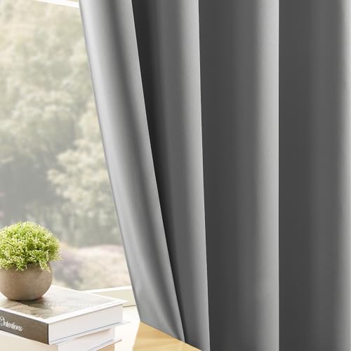 Light Beige Blackout Curtains 95 inch Length 2 Panels Set Y2712