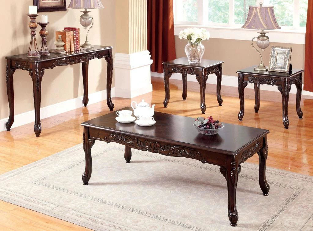 Traditional Brown & Espresso Living Room Set 6pcs G837