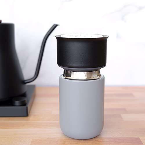 8 oz Vacuum-Insulated Stainless Steel Travel Mug with Ceramic Interior U5375