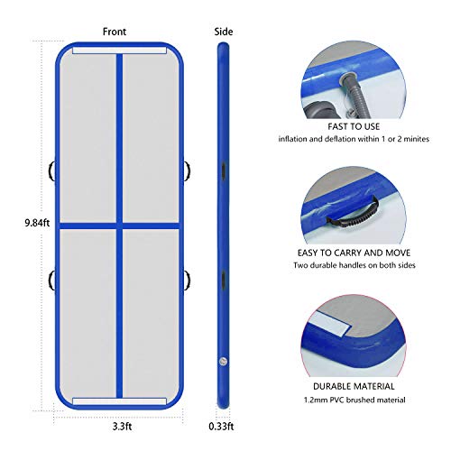 10ft/13ft/16ft/20ft Inflatable Gymnastics Tumbling Track Mat with Electric Air Pump Y8842