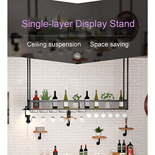 Hanging Wine Rack, 1-layer Wrought Iron Shelving P8520
