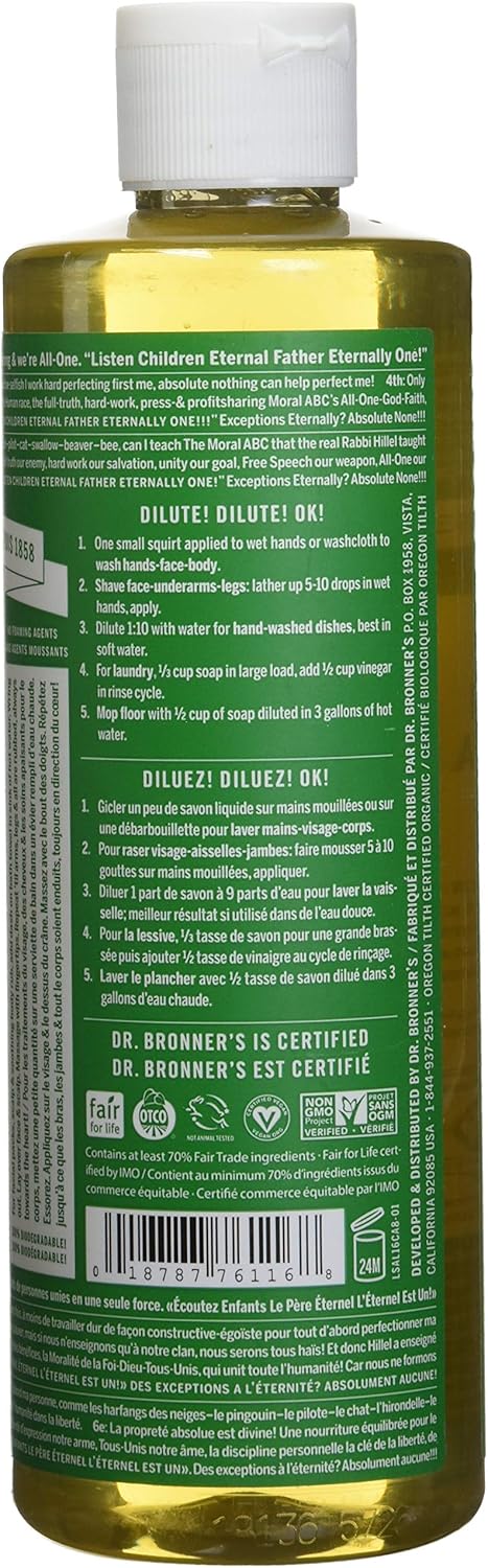 18-in-1 Hemp Almond Pure-Castile Liquid Soap, 1 Pound V1459