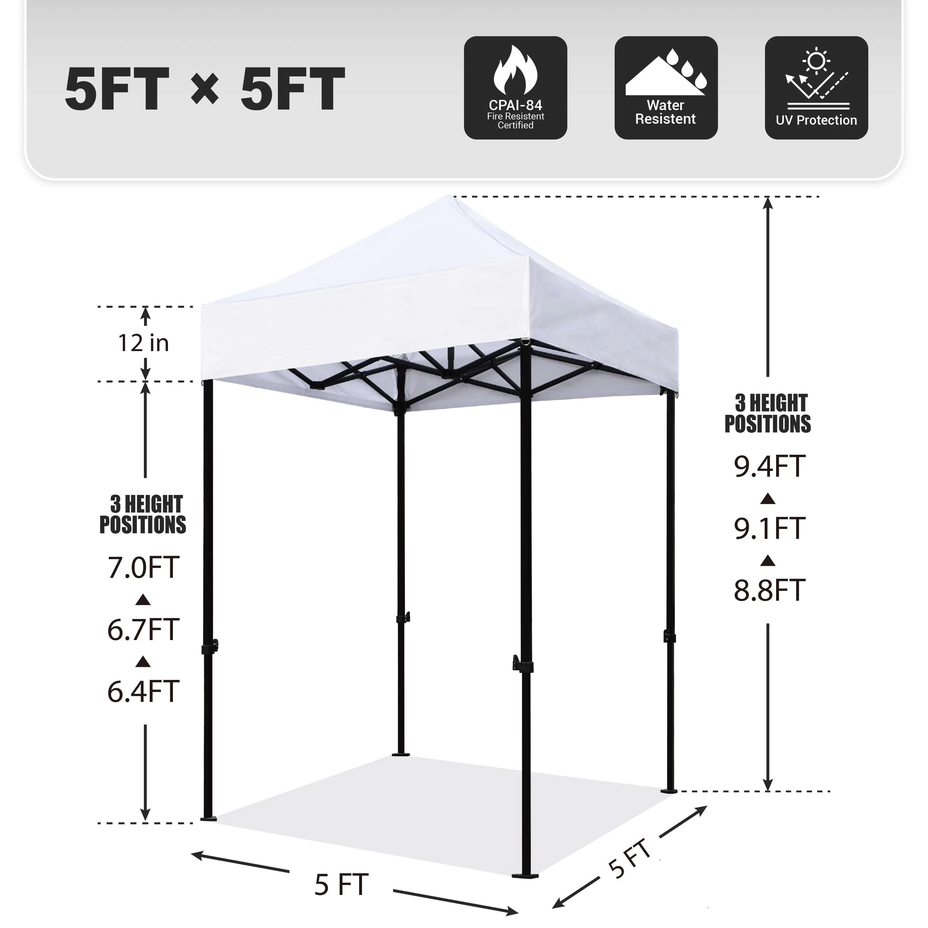 5x5 Pop up Canopy Heavy Duty Tent L28900