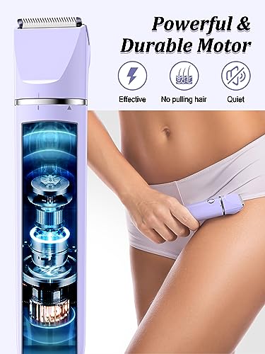 2-in-1 Wet/Dry Electric Bikini Trimmer and Shaver Kit (Purple) N438259