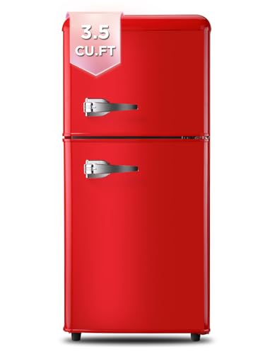 Compact Refrigerator with Freezer, Mini Fridge, Red M7693