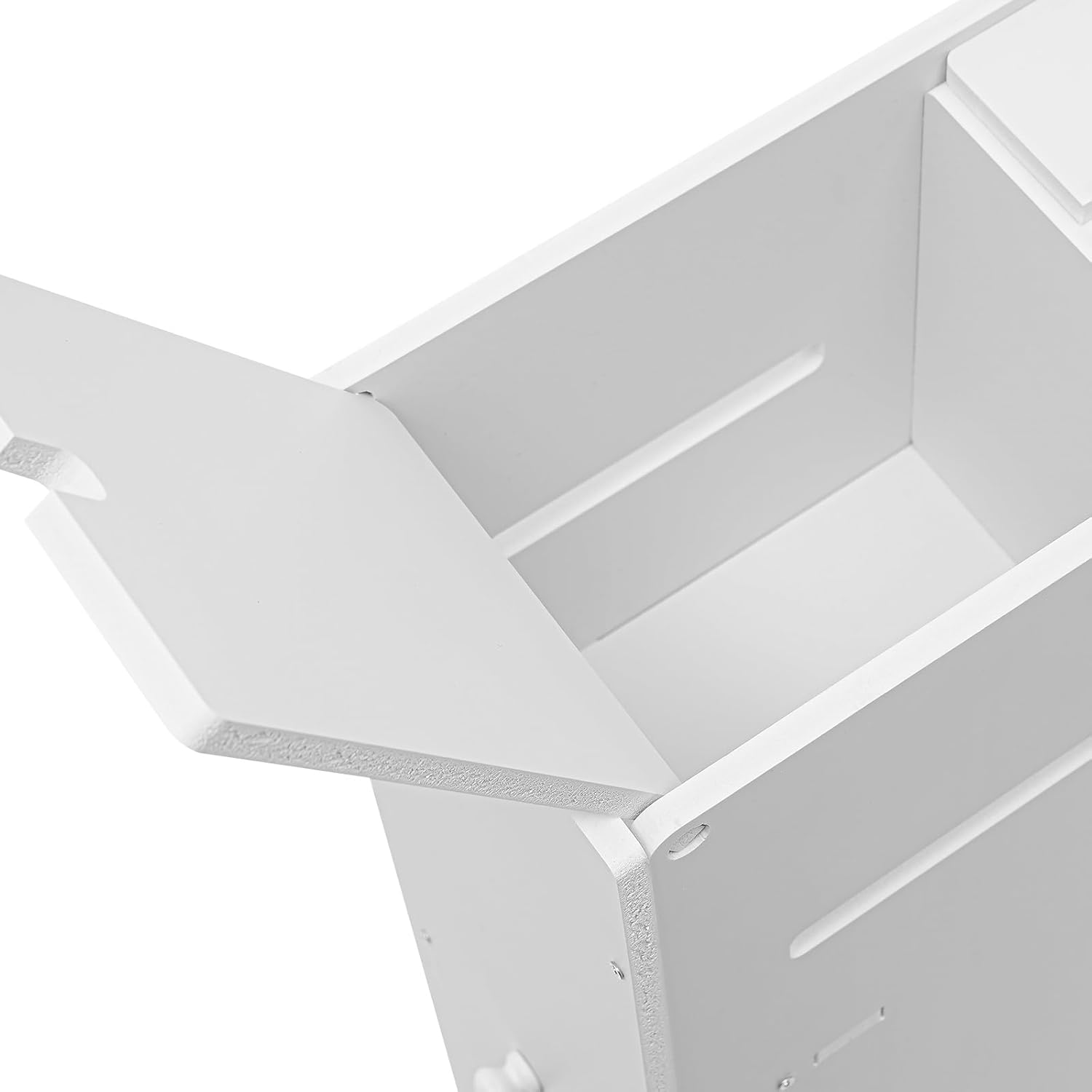 White Slim Rolling Bathroom Storage Cabinet K967886