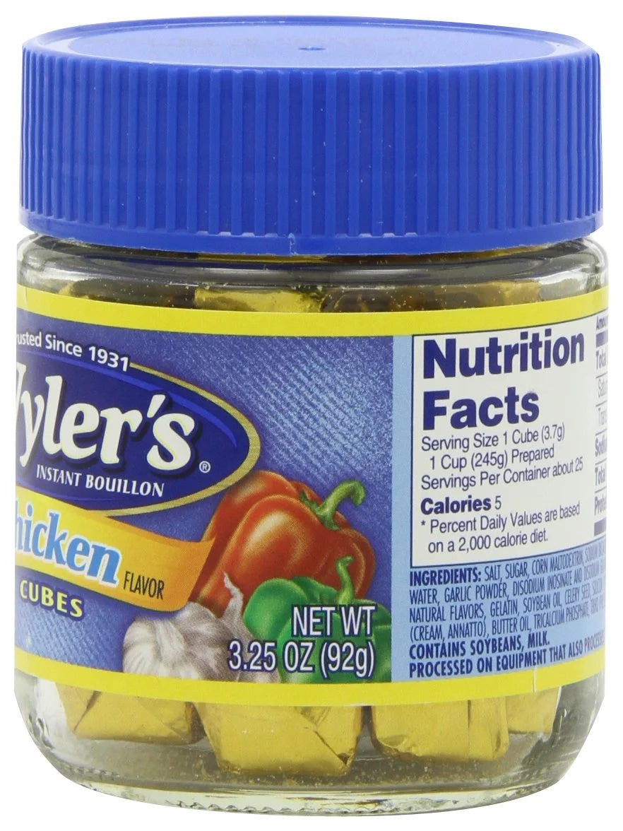 3.25 OZ Chicken Instant Bouillon Cubes Jar (Pack of 6) Y176318