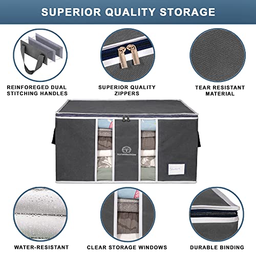 3 Pack Grey Stackable Clothes Storage Bag with Zippers M75947