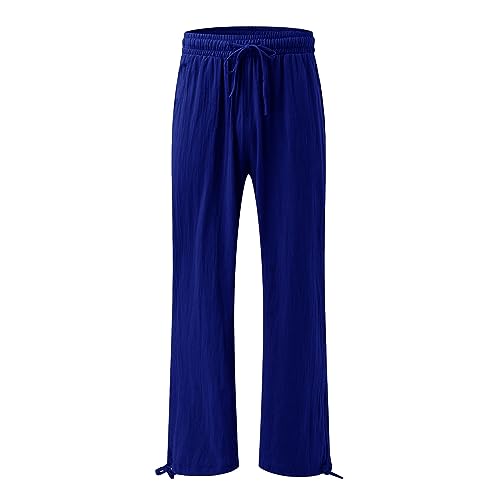 Linen Wide Leg Palazzo Pants U9961