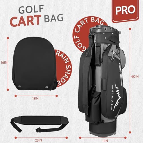 14-Way Golf Cart Bag with Full Length Divider Top and Rain Cover E783
