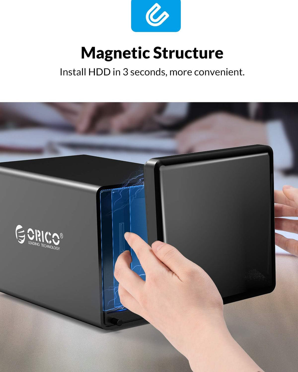 4 Bay HDD Raid Enclosure USB External Hard Drive Enclosure Aluminum SATA III Disk Storage Case Tool-Free for 2.5/3.5 SSD HDD Support 64TB H22537