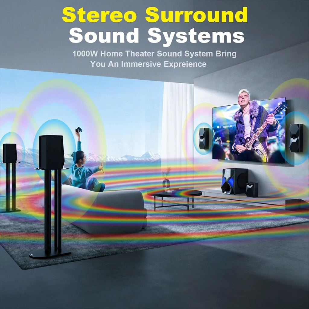 1000 Watts 5.1/2.1 Stereo Surround Sound System with 8-Inch Subwoofer K48778