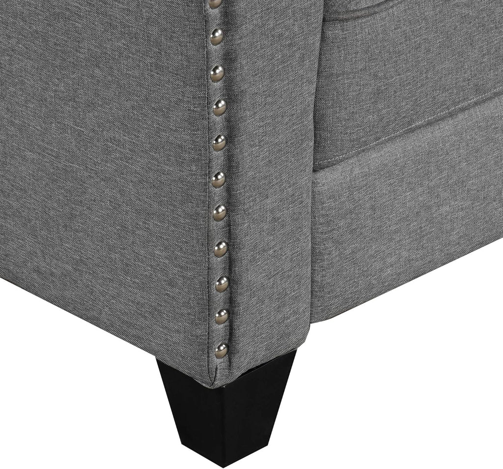 Retro Gray Linen Fabric 3 Piece Sofa Set Q666