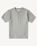 Heavyweight Cotton Tubular Short-Sleeve Henley Shirt